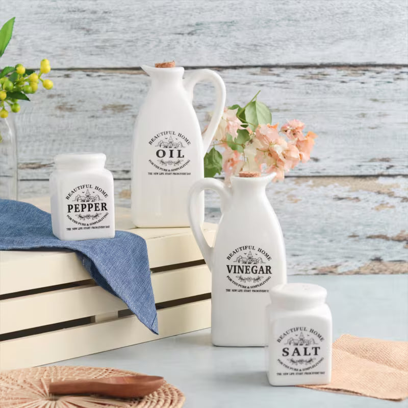 4pcs Of Beautiful And Durable Sealed Ceramic Spice Jars