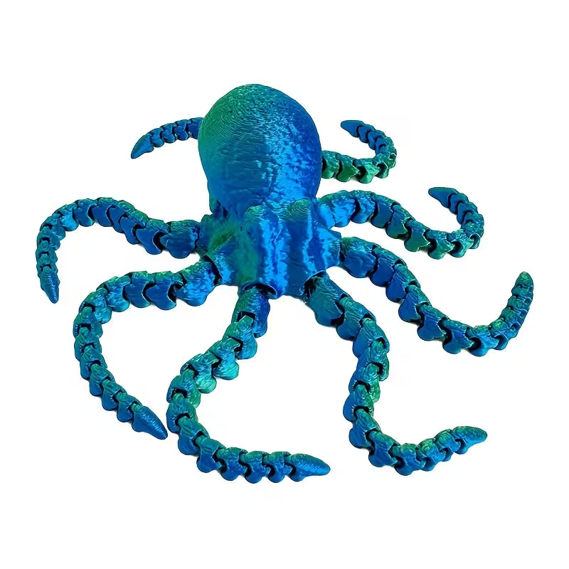 1Pc/2-Piece 3D Printed Movable Joint Octopus & Squid Ornaments Glass