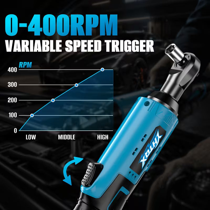 400RPM Electric Ratchet Wrench Set, Cordless Ratchet Wrench