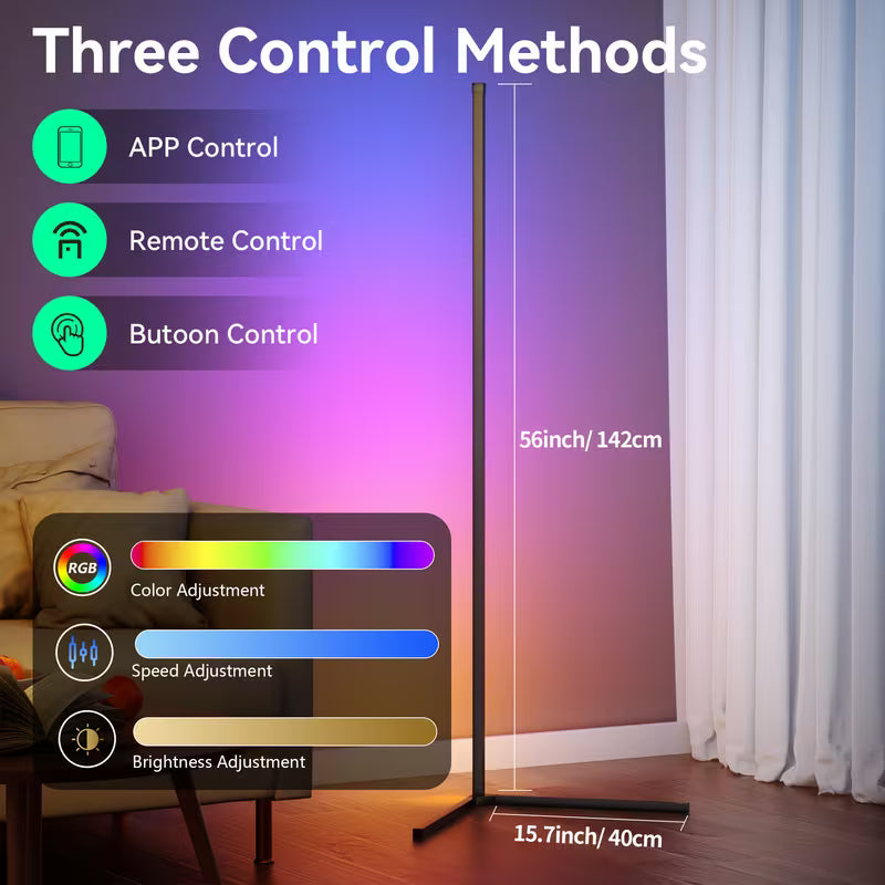 LED Corner Floor Lamp - 16 Million DIY