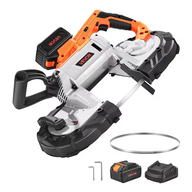 VEVOR 20V 2.56 in/5 in Deep Cut Variable Speed Brushless Portable Cordless Band Saw Kit
