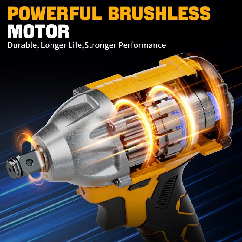 HANWISE Cordless Impact Wrench Set, Ergonomic Grip And Durable Plastic Structure 350N. M (260 Pound