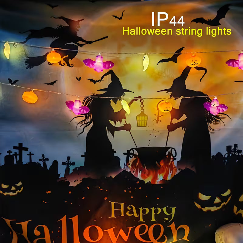 Halloween Ghost Bat Pumpkin String Lights, Easter Holiday Decorative Lights, 1 String, 10LED/20LED