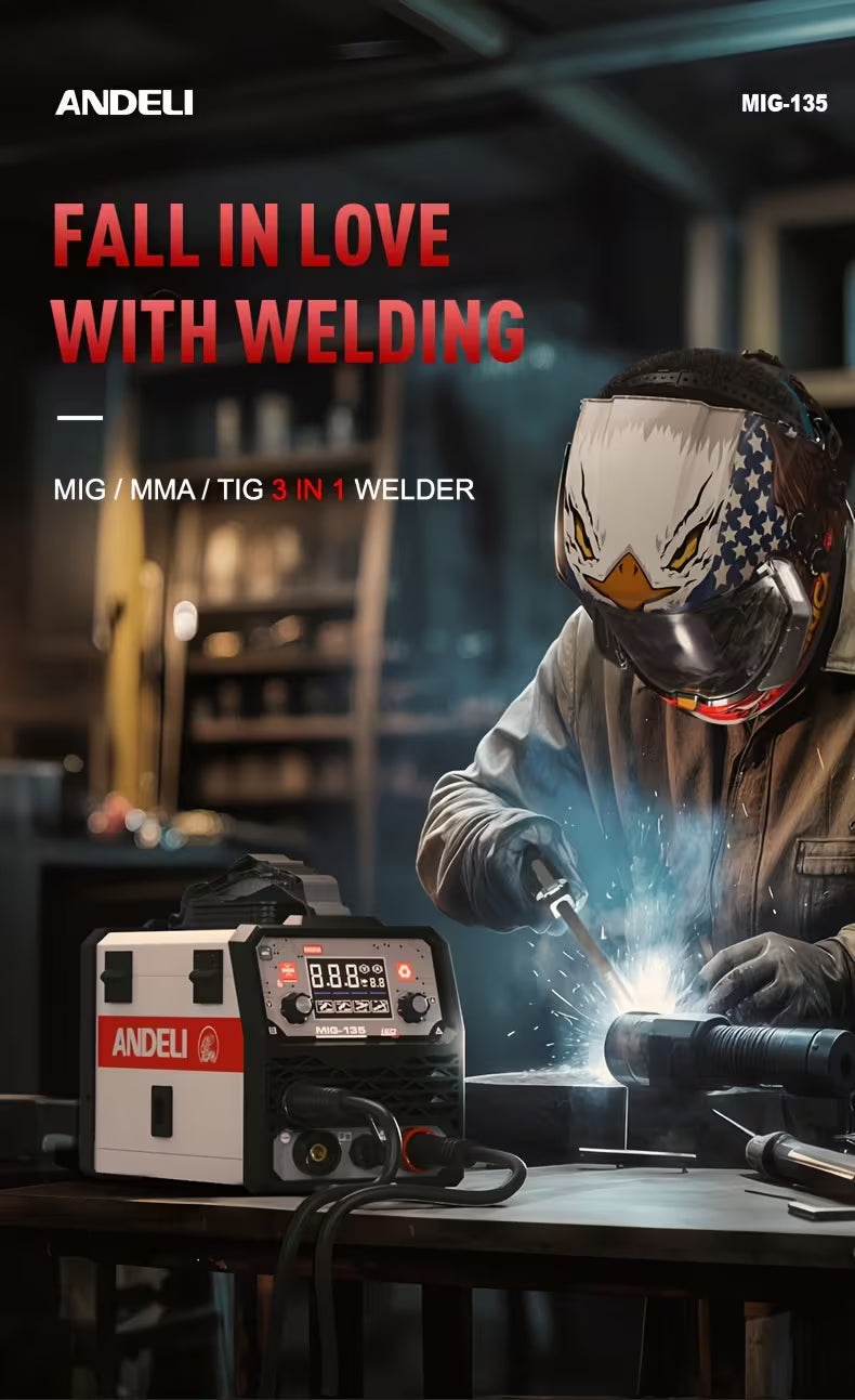 ANDELI 3-in-1 Multi Functional Welding Machine - FLUX MIG Welding