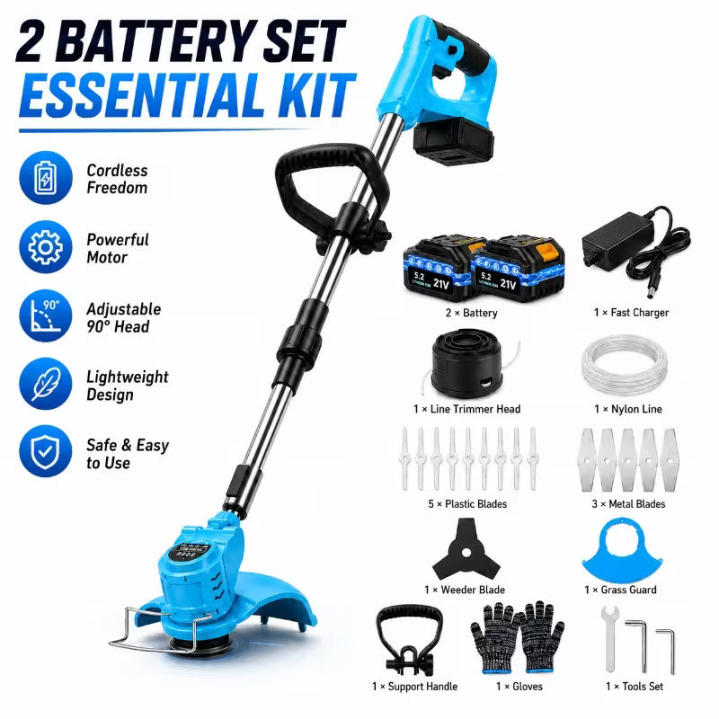 25, 000 RPM Electric Lawn Mower, 2*5200mAh Battery