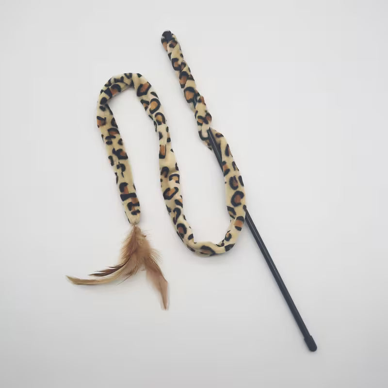 Leopard Print Cat Teaser Wand Polyester