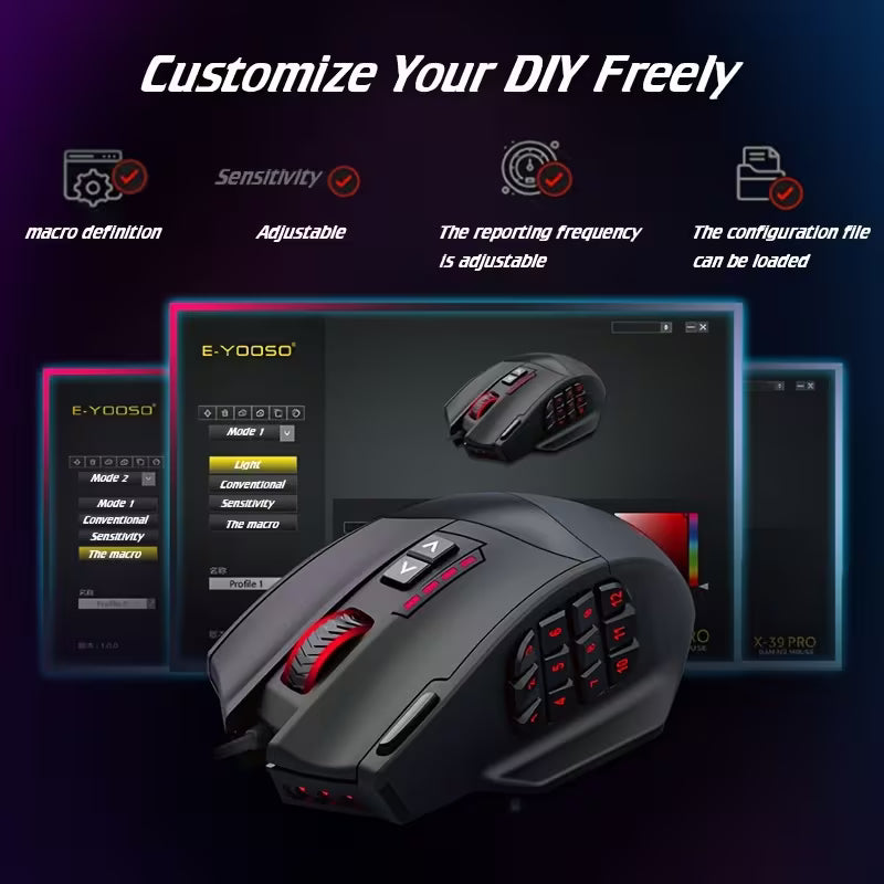 E-YOOSO New Upgraded Wired Gaming Mouse X-39 PRO
