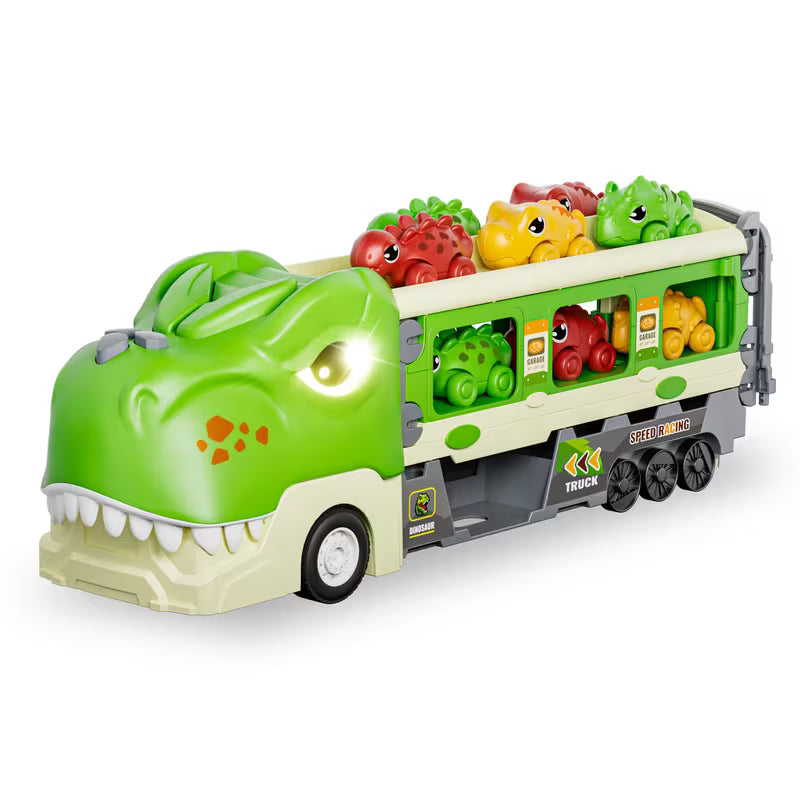Dinosaur Truck Toys Dino Cars for 3-7 Year Boys with Foldable Track