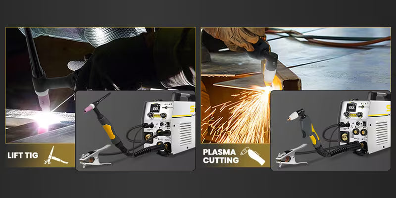 MIG Welder Plasma Cutter Welder Combo 6in1 With HM-600A Ergonomic Electrode Holder