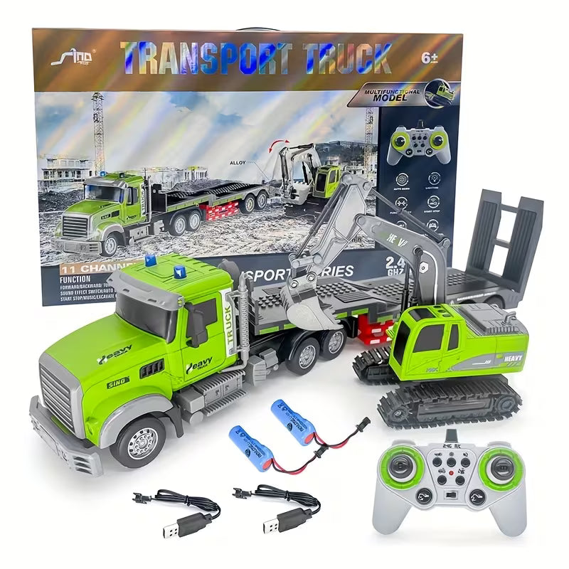 RC Semi Truck and Excavator Set