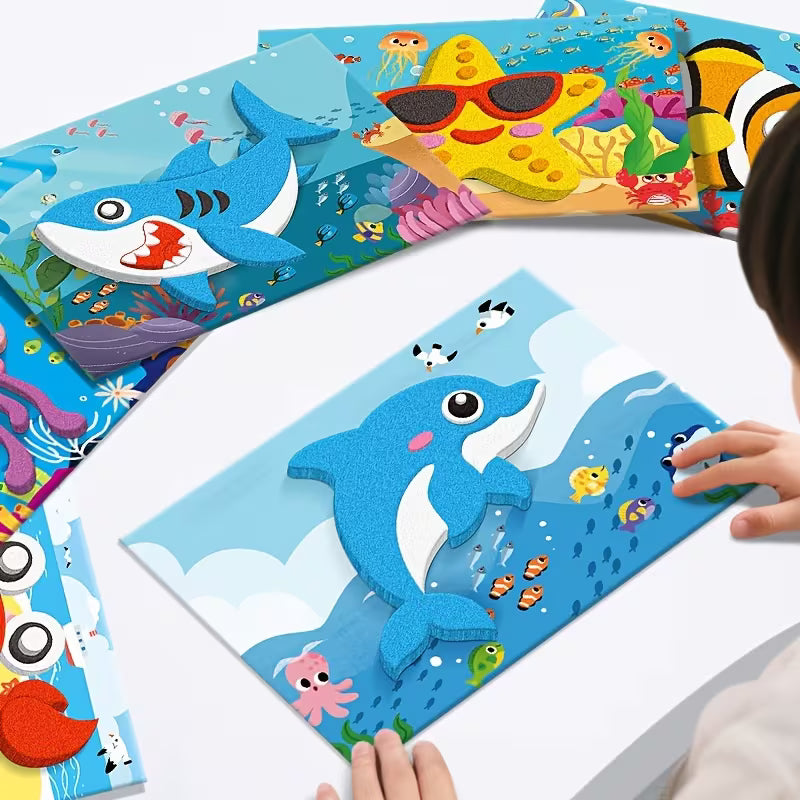10-Piece 3D EVA Foam Sticker Puzzle: Fun DIY Game for Kids