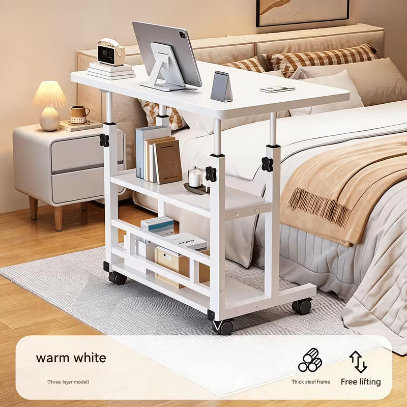 Height-Adjustable Sewing And Crafting Workstation with Built-In Storage And Lockable Casters.