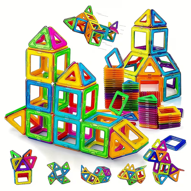 72/60-Piece Magnetic Tiles Kids Toys