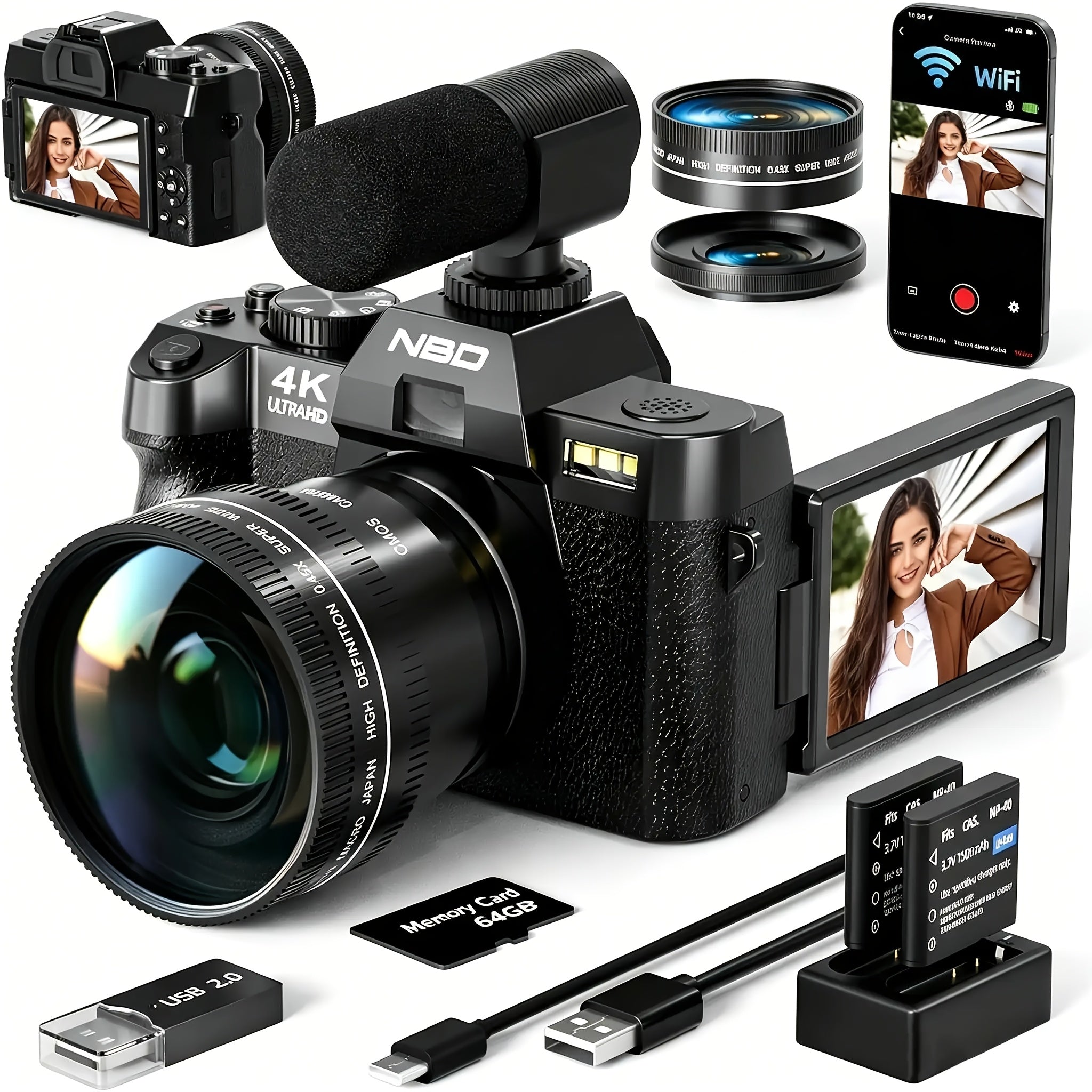 Digital Cameras for Photography 4K, 48MP Autofocus Vlogging Camera