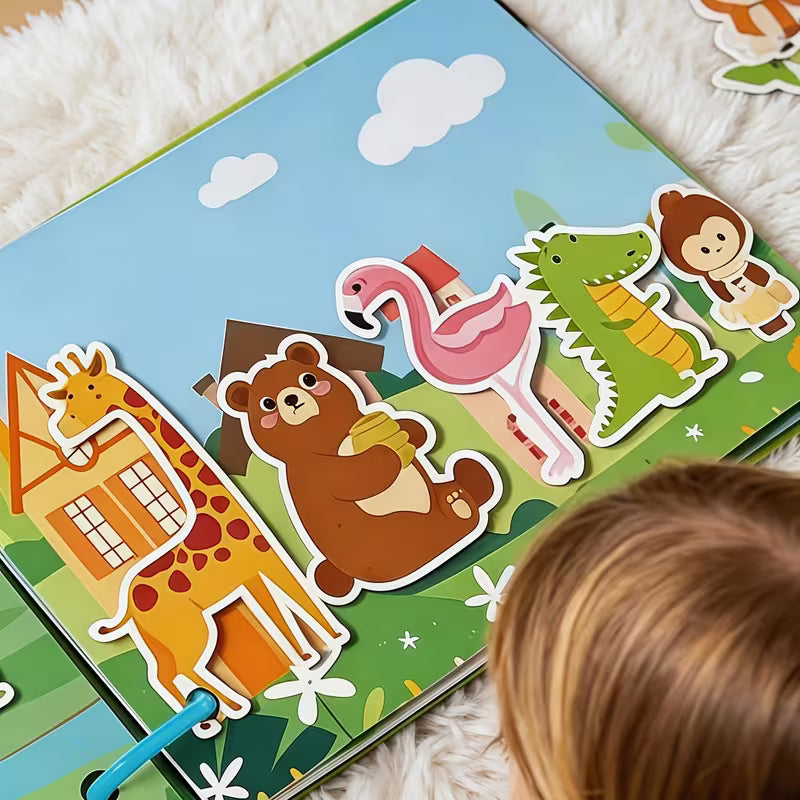 Reusable Animal-themed Busy Book 1 Interactive Activity Book