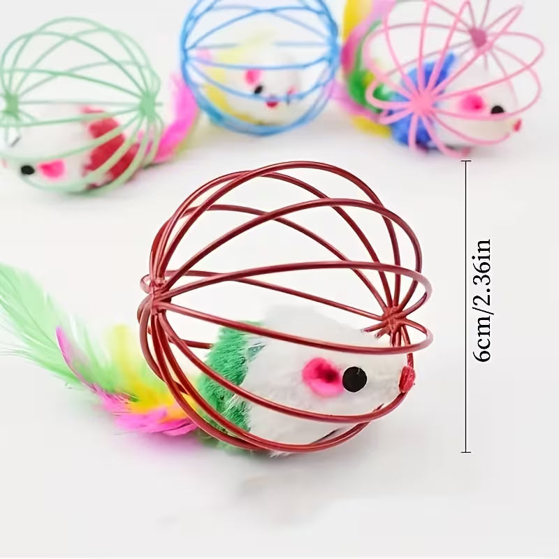 2/9/12/15Pcs Random Color Cage Mice, Random Color Cat Toys, Iron Set, Iron, Random Color