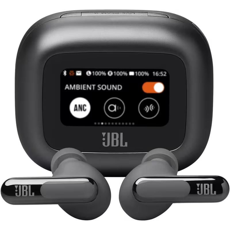 JBL Live Beam 3 - True Wireless Noise-Cancelling Stick-Closed Earbuds, Black