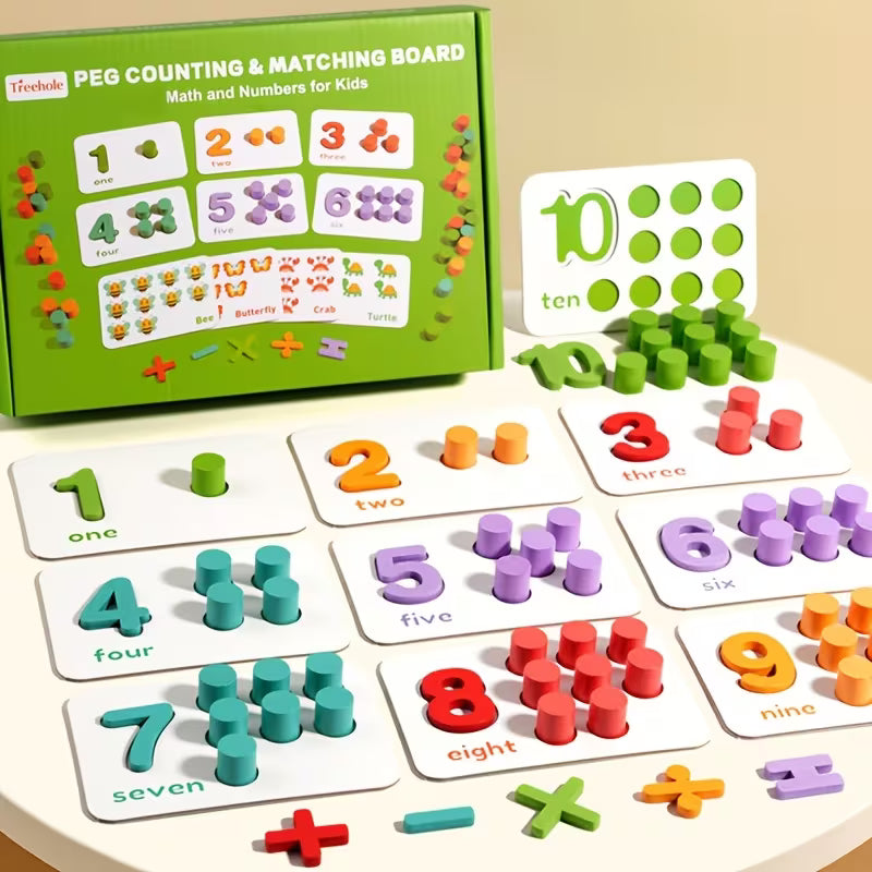 Set of Wooden Math Counting Puzzle Boards