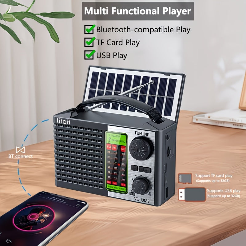 Portable MP3 Player Radio, FM/AM/SW Shortwave Receiver, 2000Mah Durable Battery