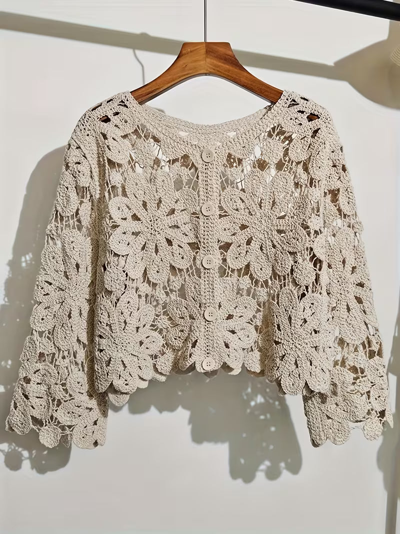 This Art Jacquard Cardigan Uses a Hollow Crochet Process to Outline a Fantastical Wonderland-Like