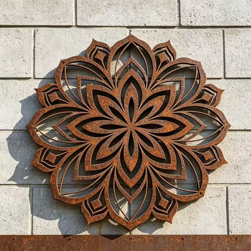 2D Flat】 Rustic Surface Abstract Geometric Mandala Wall Art