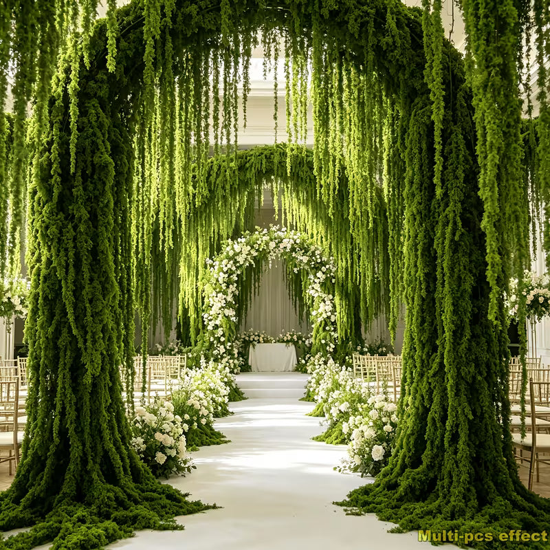39pcs Set - Artificial Amaranth Flowers - Elegant Green Wisteria Hanging Flowers