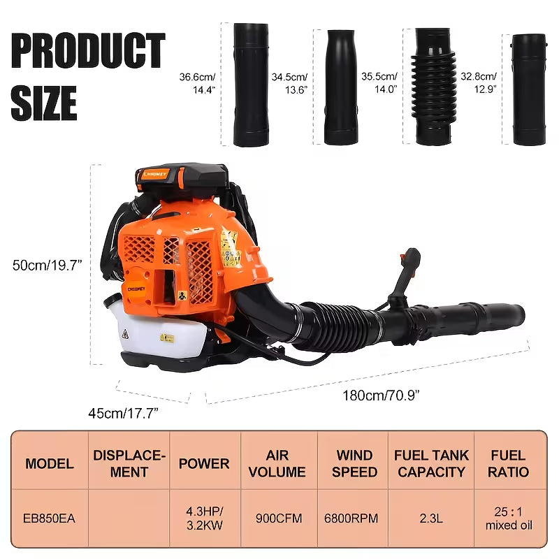 80Cc Gasoline Backpack Snow Blower/Leaf Blower, Gasoline Leaf