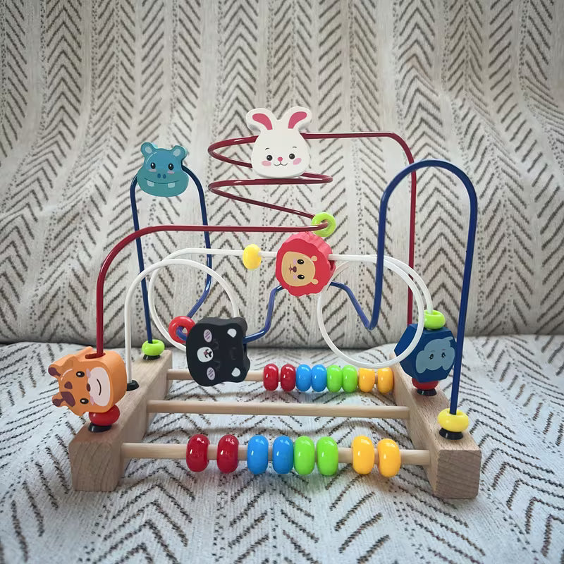 Cupid 3-Line Animal Bead Toy Preschool Education Puzzle Toy Hand-eye