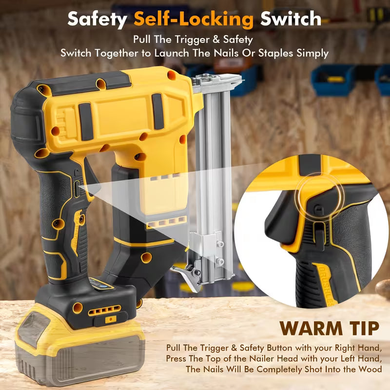 18GA Brad Nailer for Dewalt 20V Max, Brushless Tool Kit