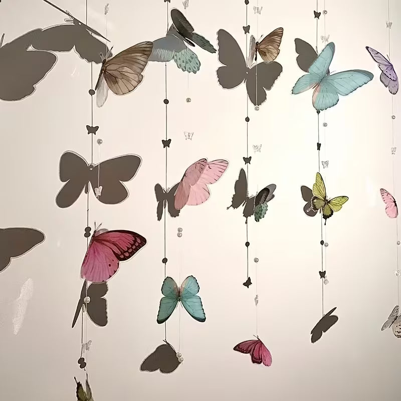 Finished 2-meter/78.74-inch Pearl Butterfly Decorative Lanyard, Pre-made, Not DIY