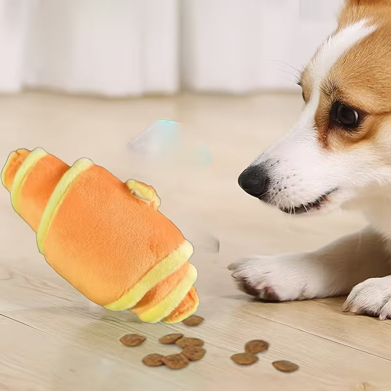1PC Plush Croissant Dog Toy