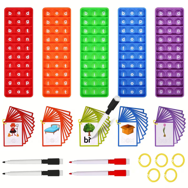 Learn 100 CVC Words Fidget Toys and Flashcards Set
