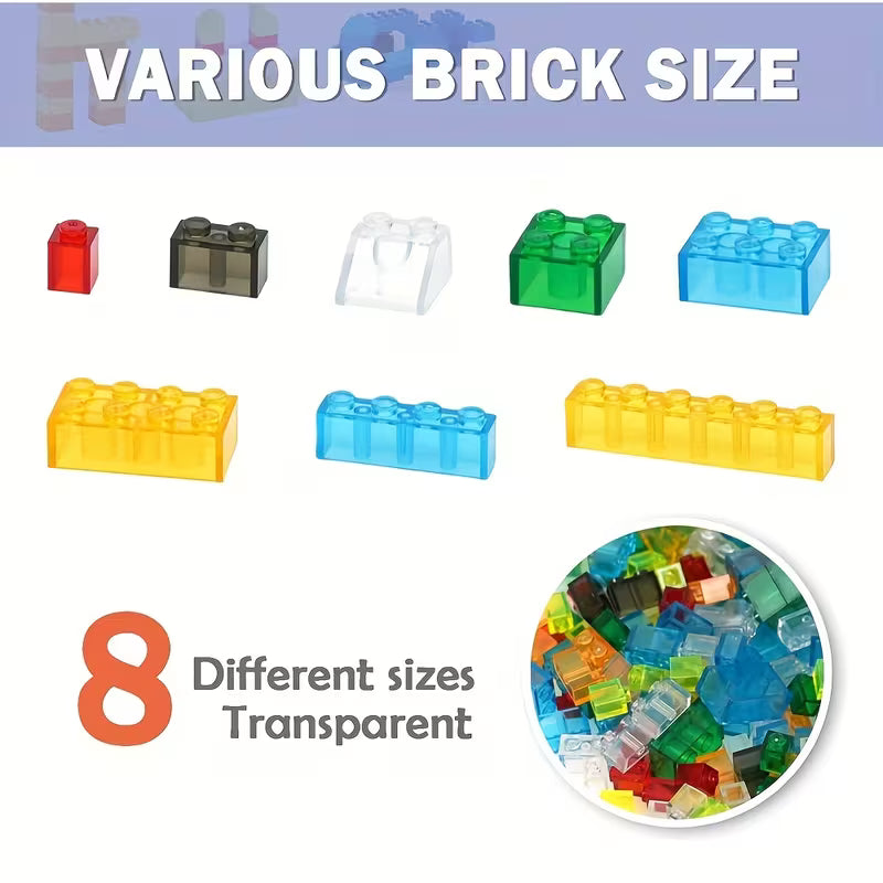 301-Piece Small Transparent Building Blocks