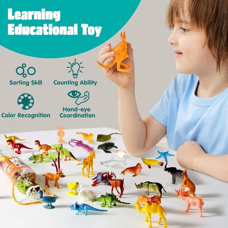 69-Piece Small Animal Figures Toys for Kids