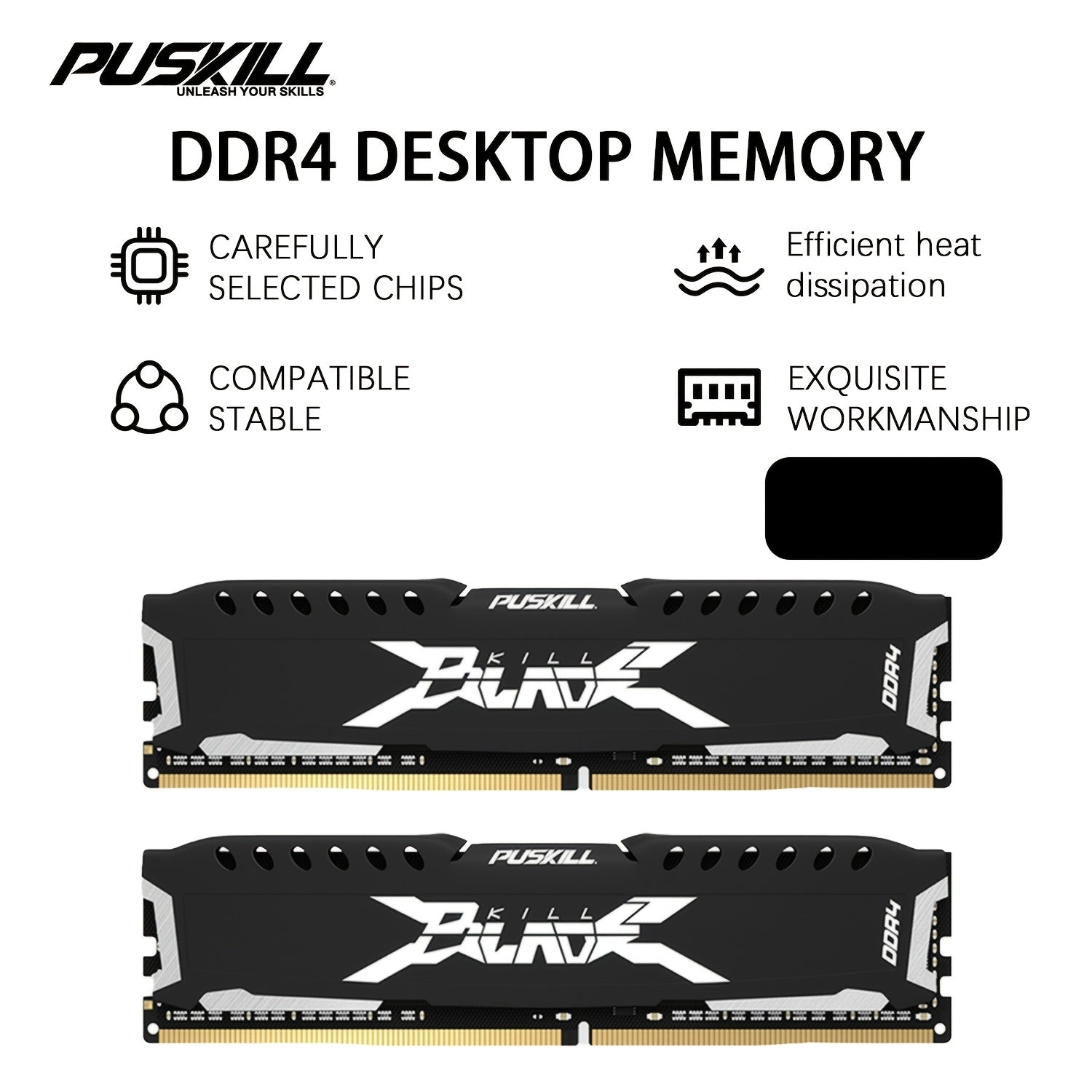 PUSKILL 3200Mhz/2666Mhz DDR4 Desktop RAM, DIMM Memory Module