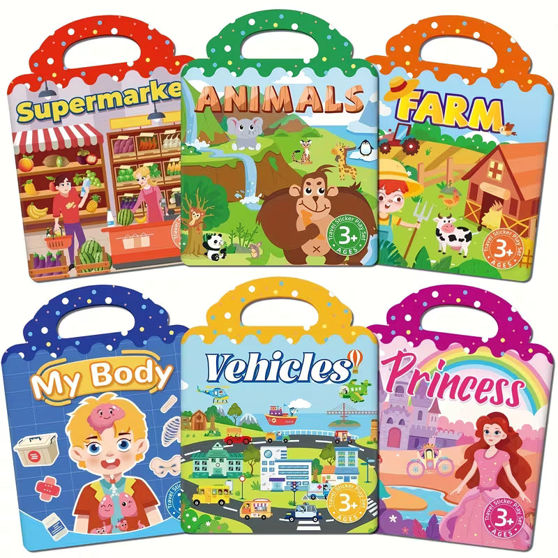 Portable Kids' Reusable DIY Sticker Books