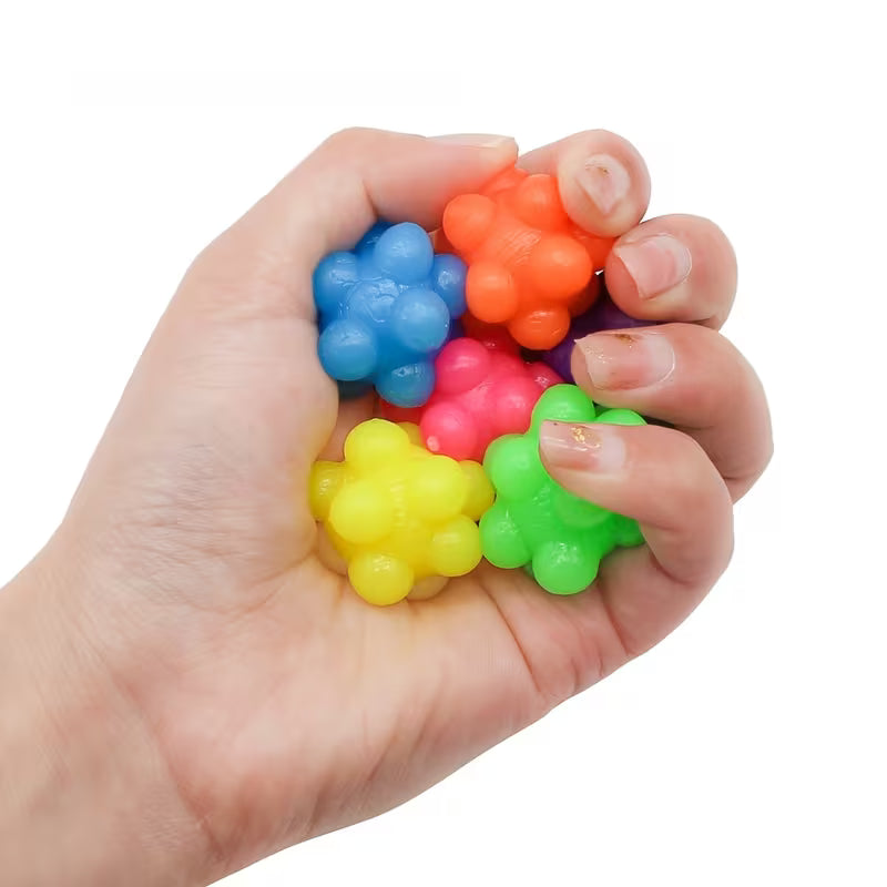 TPR Candy-Colored Rubber Elastic Cat Toys Balls, Interactive Pet Toys Set, Random Color