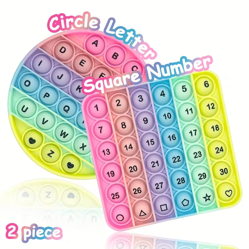 2-Piece/pack Square-numbers Circle-letters Learning Board for Kids Age