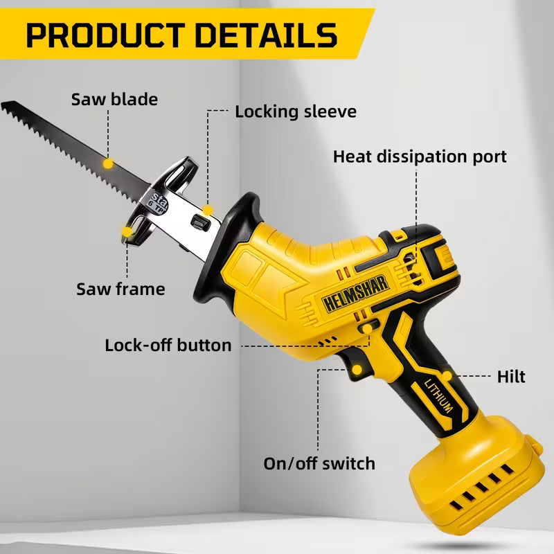 Cordless Reciprocating Saw, 0-3500 SPM Variable Speed, Wood