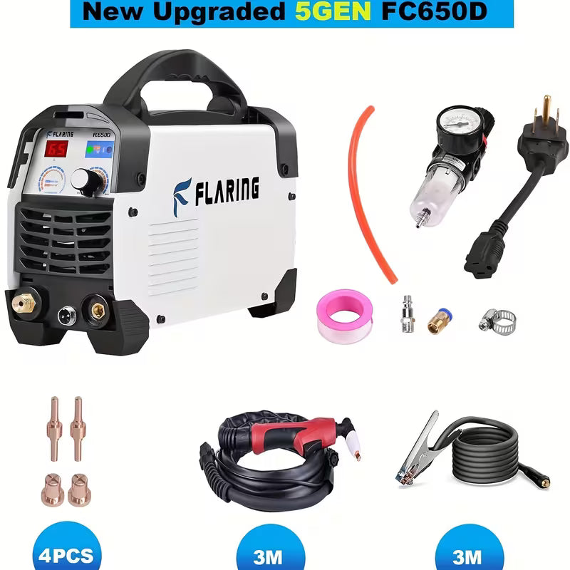 FLARING FC650D Plasma Cutter, 65 Amp Plasma Cutter Machine 120V 240V 2/3" (16mm) Max Cutting 1/2"