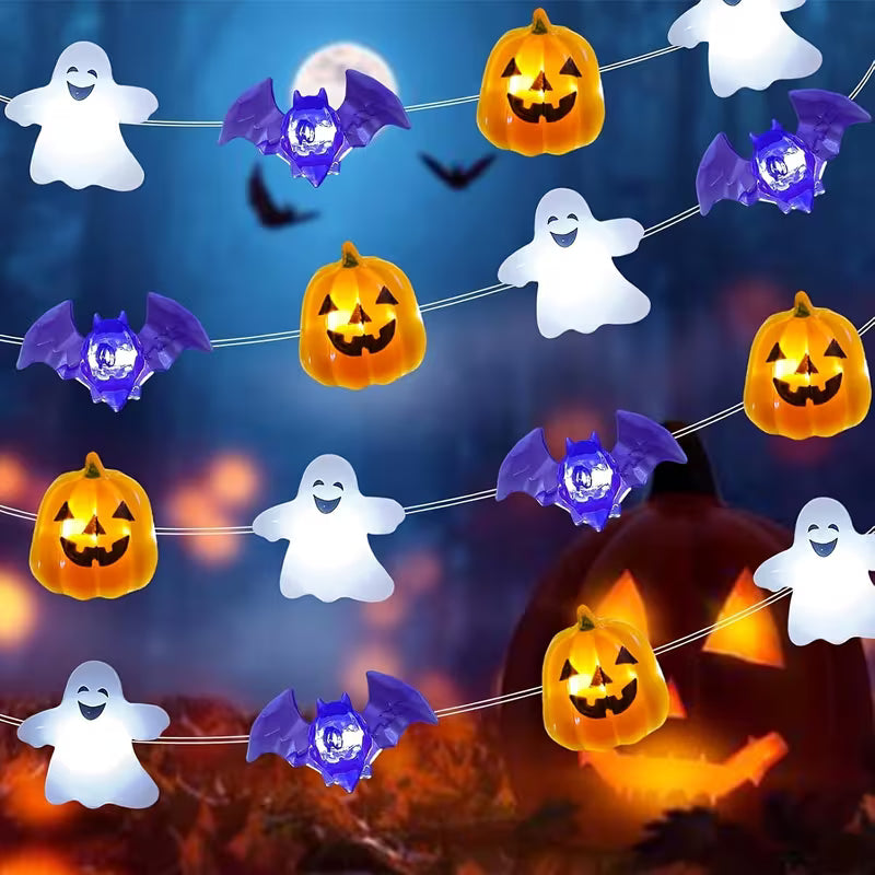 1pc 10/20LED Battery Operated for halloween Mixed Style Indoor String Lights, Battery Powered