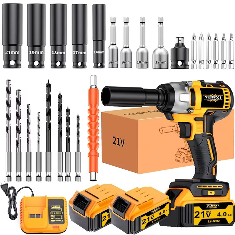 2026 Latest 21V Wireless Lithium Battery Drill Bit Impact Screwdriver, Optional Lithium Battery
