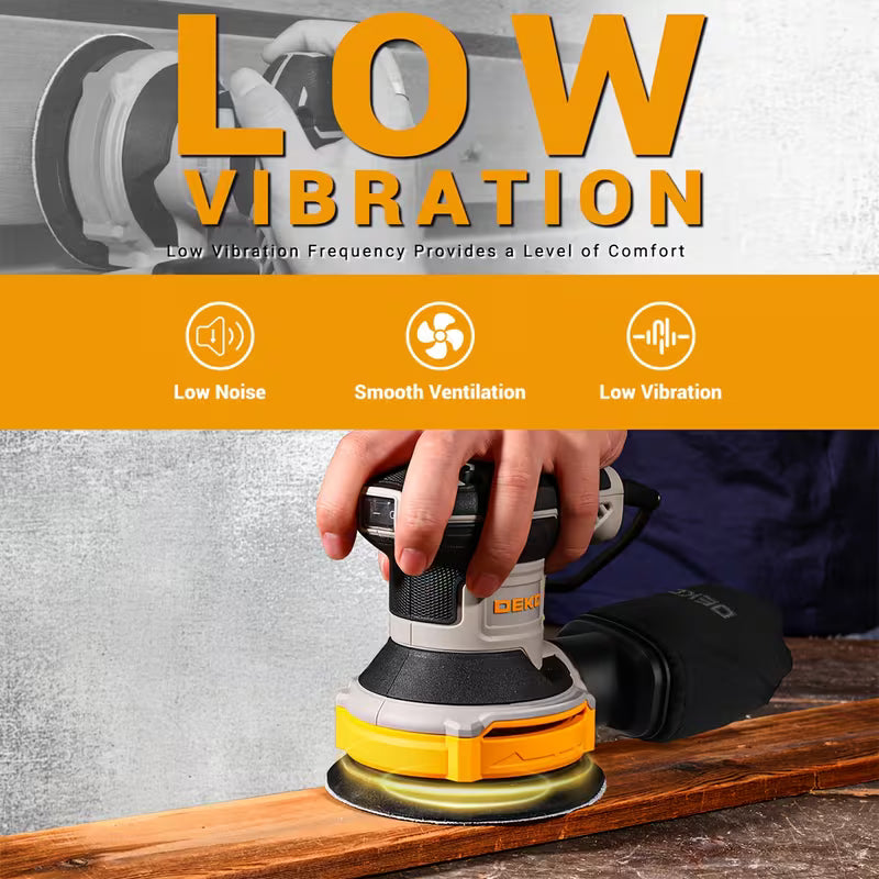 DEKO Random Orbital Sander, 300W Electric Palm Sander