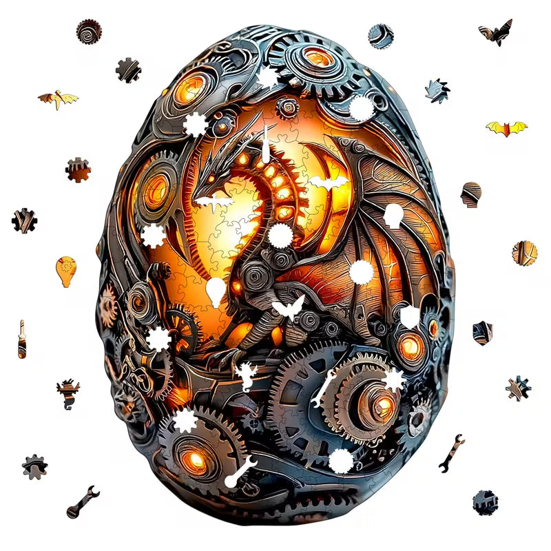Wooden Puzzle Sizes Available: 210pcs 150pcs 40pcs Steampunk Dragon Egg Set, Wooden
