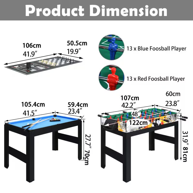 15-In-1 Combo Game Table Set for Home