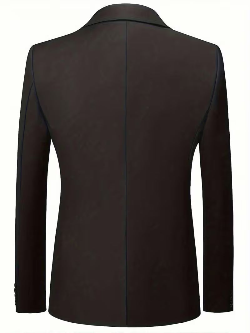 Men'S Slim-Fit Black Two-Piece Suit - Stylish Black And White Color Combination for Weddings