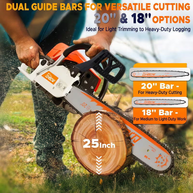 58Cc 2-Stroke Gasoline Chainsaw, Wood