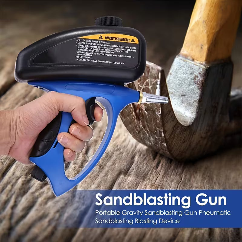 1pc Manual Pneumatic Sandblaster Gun - Air-Powered Sand Blaster with Small Nozzle for Rust Removal