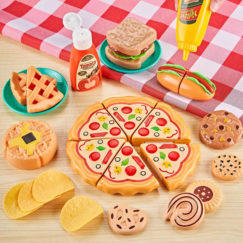 85-Piece Pretend Play Food Sets for Kids Kitchen
