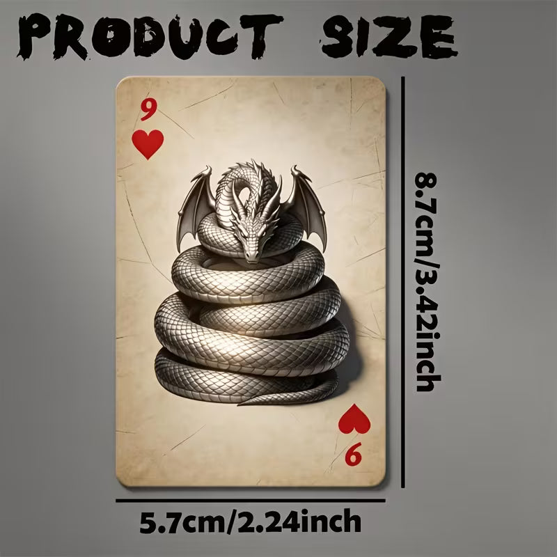 Collectible Dragon-themed Playing Cards, Durable Material, Unique Retro Design, 54